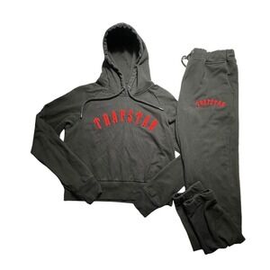 Trapstar Arch Tracksuit Size Large Black Red Hoodie Joggers Athleisure #Y5-10